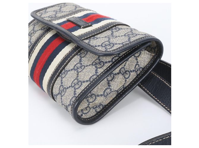 Borsa a tracolla 2-Way Gucci GG Supreme Sherry Line Blu navy - vista 5