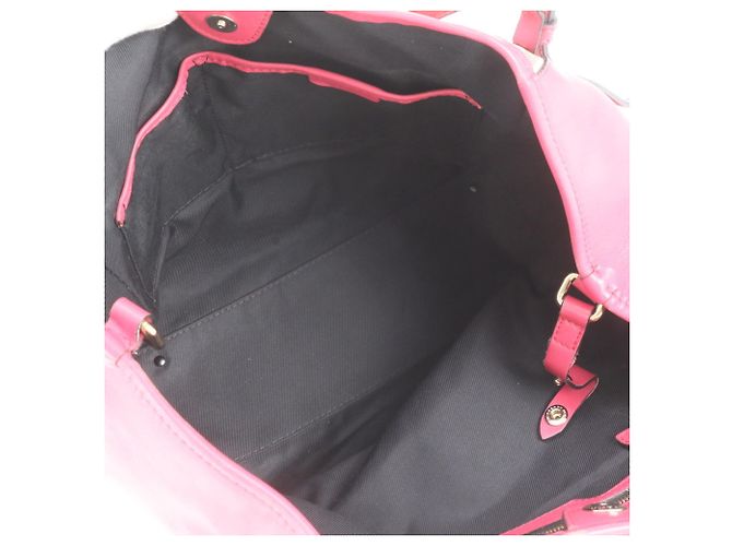 Borsa Tote a Spalla Burberry Nova Check in Pelle e Tela Rosa Beige - vista 7
