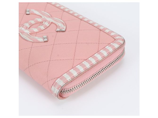 Chanel Caviar Leder CC Filigree Langbeutel Pink - Ansicht 3