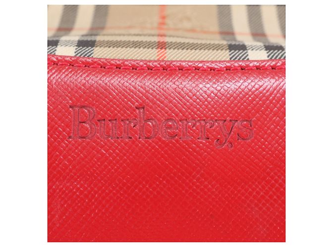 Borsa a tracolla in pelle Burberry Nova Check Shadow Horse Rosso Beige - vista 9