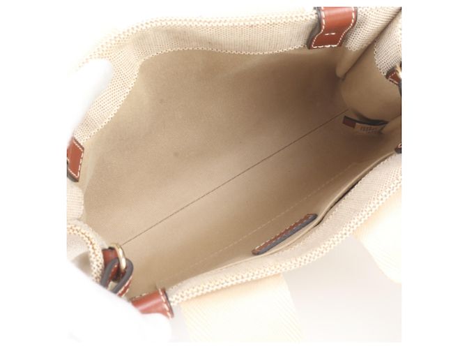 Chloé Woody Small Leder 2-Way Tasche Beige - Ansicht 8