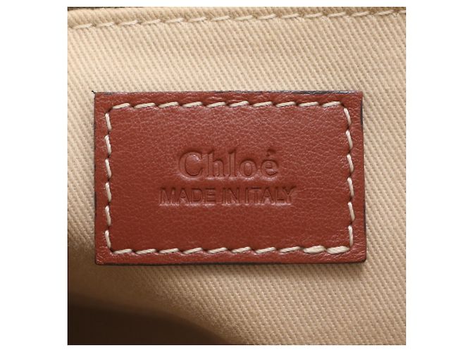 Chloé Woody Small Leder 2-Way Tasche Beige - Ansicht 9