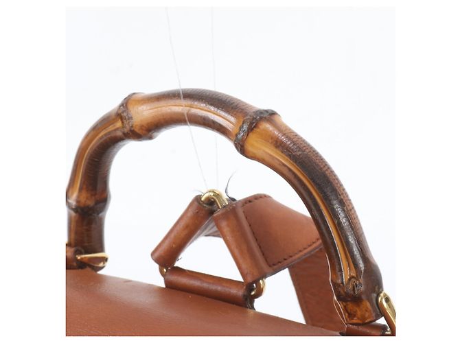 Zaino e borsa a tracolla Gucci Old Bamboo in pelle Marrone - vista 2