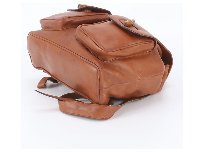 Zaino e borsa a tracolla Gucci Old Bamboo in pelle Marrone - vista 4