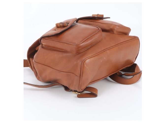 Zaino e borsa a tracolla Gucci Old Bamboo in pelle Marrone - vista 5