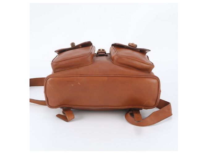 Zaino e borsa a tracolla Gucci Old Bamboo in pelle Marrone - vista 6