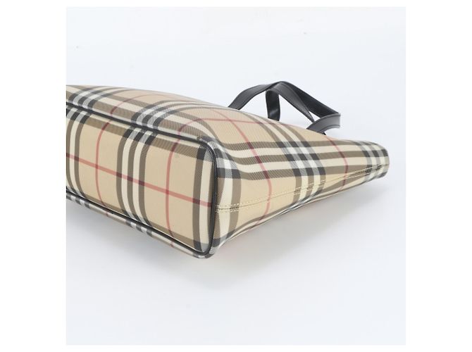 Borsa Tote in pelle Burberry Nova Check Beige - vista 4