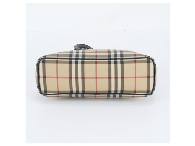 Borsa Tote in pelle Burberry Nova Check Beige - vista 6