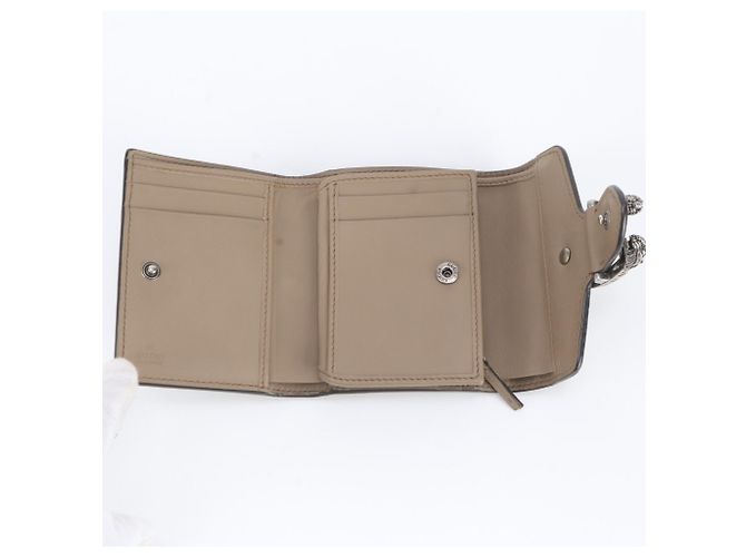 Cartera tri-fold de piel Gucci GG Supreme Dionysus Castaño - vista 6