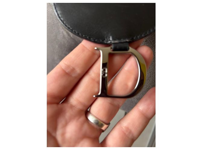 Christian Dior Ledergürtel mit Saddle-Tasche Schwarz - Ansicht 2