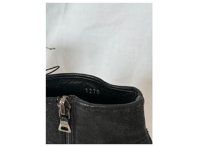 Botines Prada de piel negra con puntera con estampado de cocodrilo Negro - vista 8