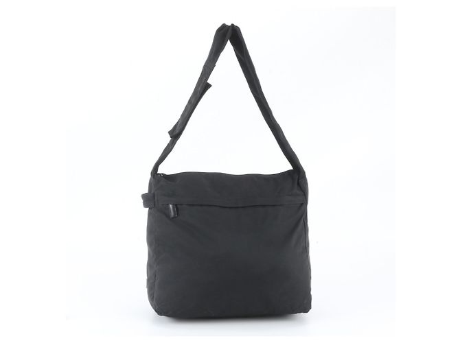Borsa a tracolla in pelle e nylon Tessuto con logo triangolare Prada Nero - vista 3