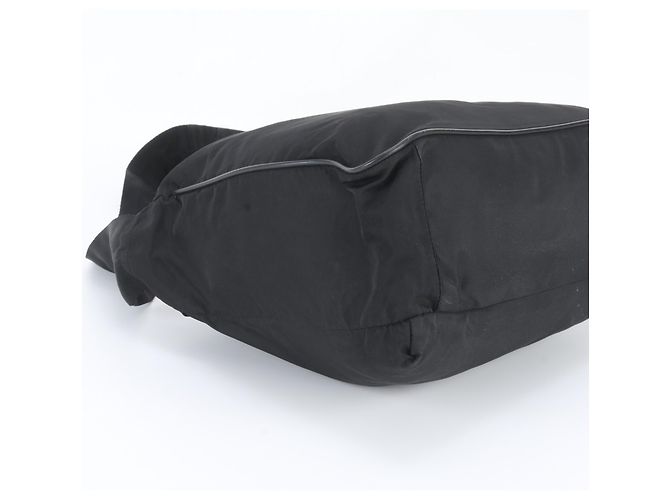 Borsa a tracolla in pelle e nylon Tessuto con logo triangolare Prada Nero - vista 5