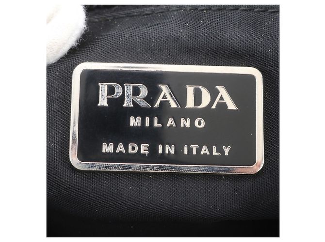 Borsa a tracolla in pelle e nylon Tessuto con logo triangolare Prada Nero - vista 8