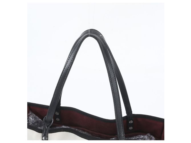 Borsa Tote Dritta Chanel Let's Lemon Nero Bianco - vista 2