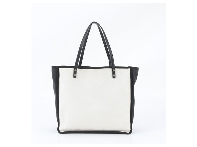 Borsa Tote Dritta Chanel Let's Lemon Nero Bianco - vista 3