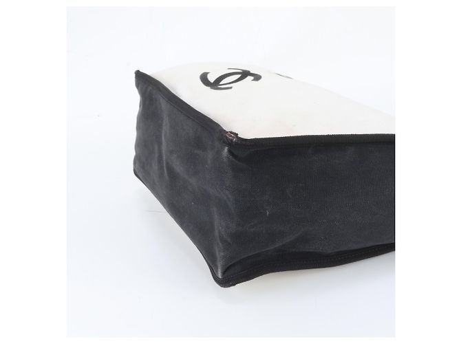 Borsa Tote Dritta Chanel Let's Lemon Nero Bianco - vista 5