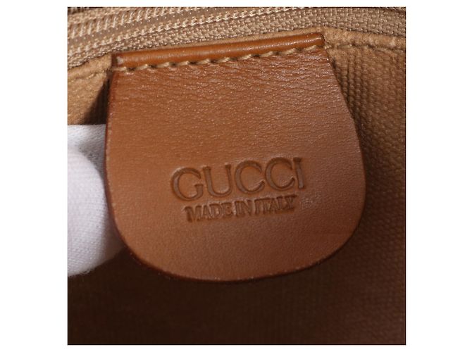 Borsa a tracolla in pelle Gucci con stampa all-over Old Logo Marrone - vista 9