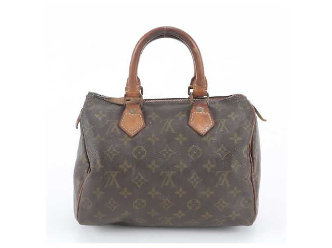 Louis Vuitton Monogram Speedy 25 Mini Boston Bag Marrone - vista 3