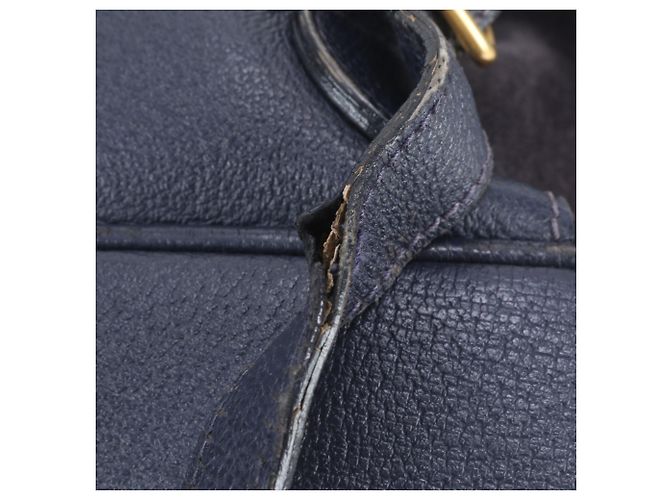 Gucci Bamboo Leder-Rucksack Schultertasche Marineblau - Ansicht 10