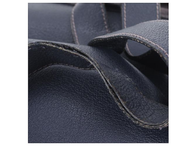 Gucci Bamboo Leder-Rucksack Schultertasche Marineblau - Ansicht 9