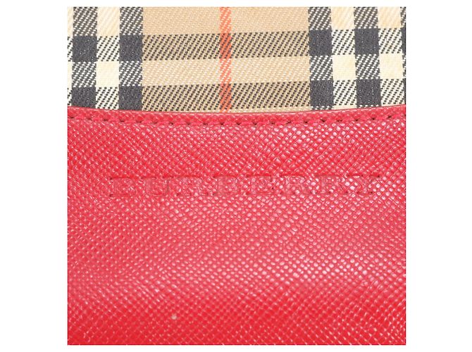 Burberry Nova Check Shadow Horse Leder Tote Bag Braun Rot - Ansicht 11