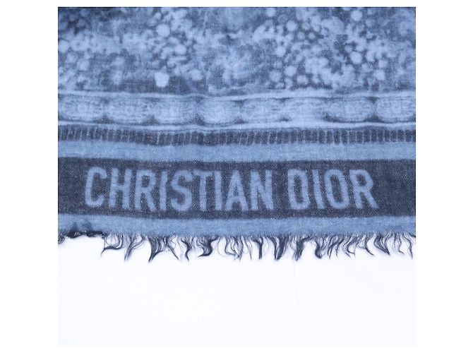 Stola in cashmere blu navy Christian Dior - vista 3