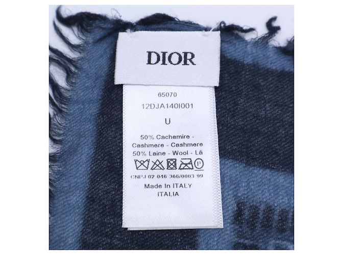 Stola in cashmere blu navy Christian Dior - vista 4