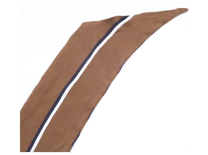 Fendi Fox Fur Rabbit Silk Stole/Scarf Brown Black - view 10