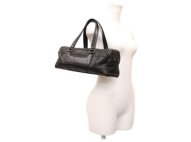 Chanel Black Caviar Chocolate Bar Mini Boston Bag Schwarz - Ansicht 14