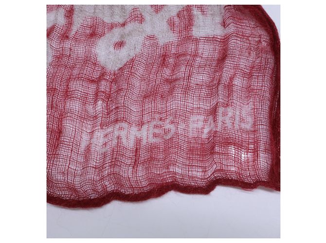 Hermès Stola in lino rossa Hermes Rosso - vista 3