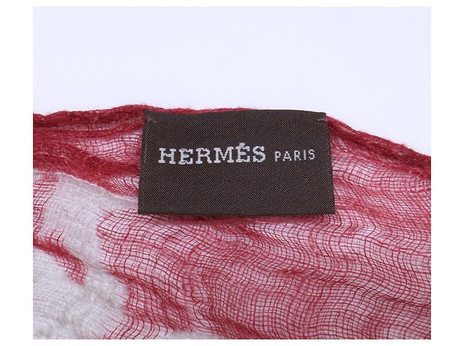 Hermès Stola in lino rossa Hermes Rosso - vista 4