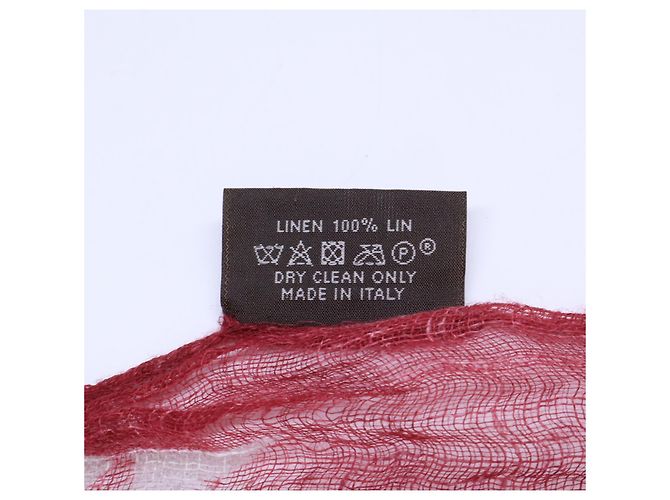 Hermès Stola in lino rossa Hermes Rosso - vista 5