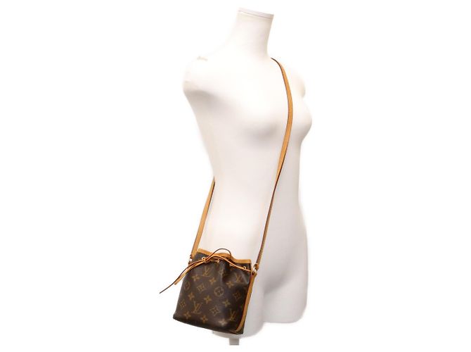 Borsa a tracolla Louis Vuitton Monogram Nano Noe Marrone - vista 13