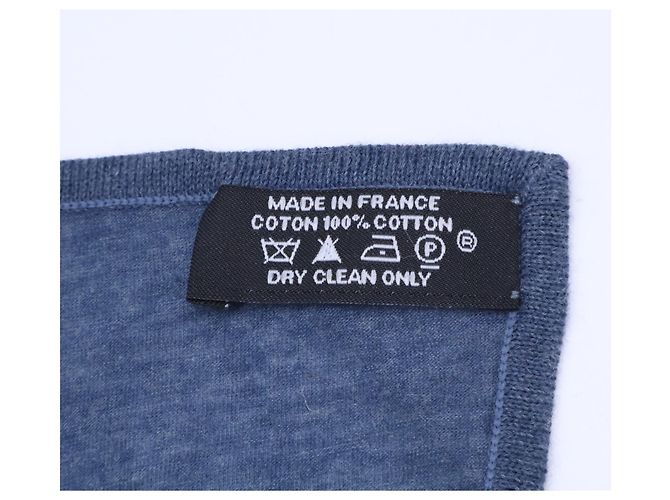 Hermès Sciarpa in cotone Hermes Monsieur et Madame Blu navy - vista 5