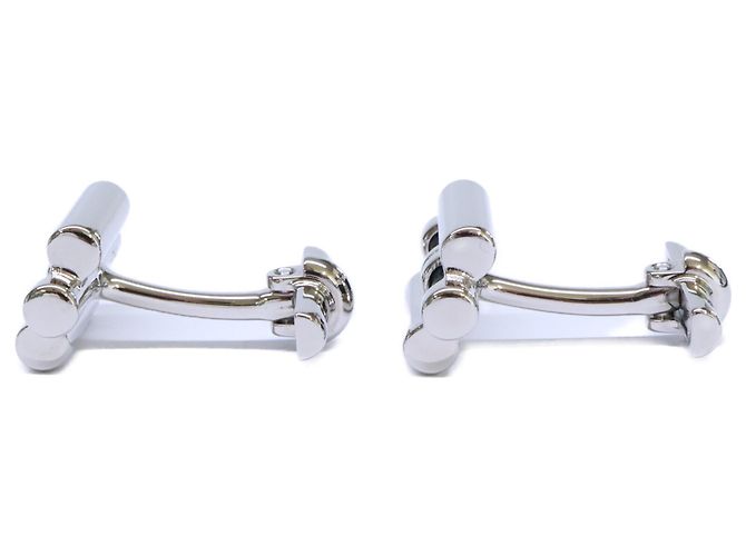 Hermès Hermes Tournis Metal Cufflinks Black Silvery - view 2