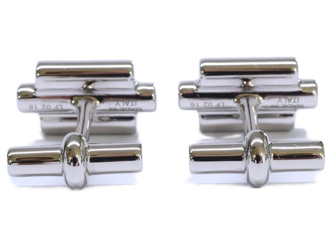 Hermès Hermes Tournis Metal Cufflinks Black Silvery - view 3