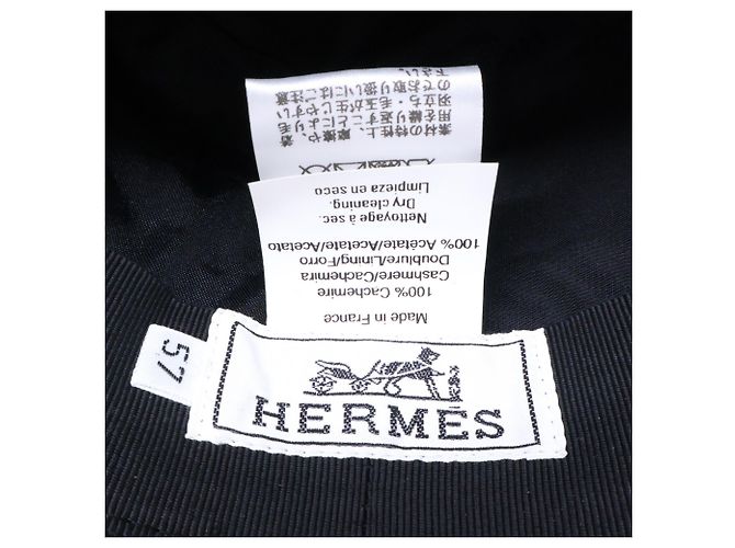 Hermès Cappello in cashmere Hermes in nero - vista 7