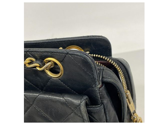 Chanel Matelassé Lammleder Chain Tote Bag Schwarz - Ansicht 11