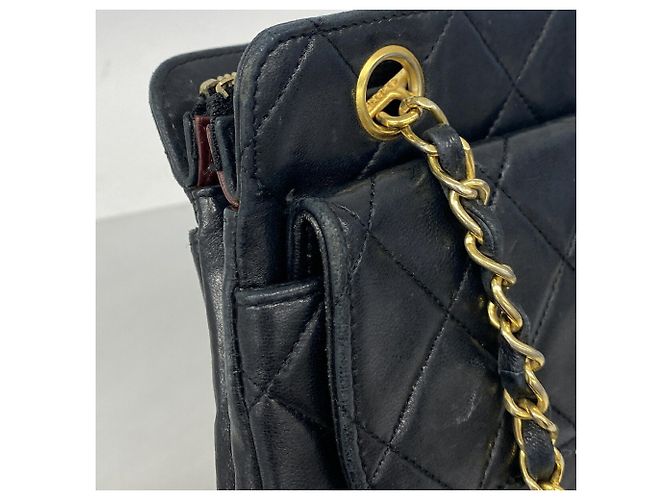 Chanel Matelassé Lammleder Chain Tote Bag Schwarz - Ansicht 7