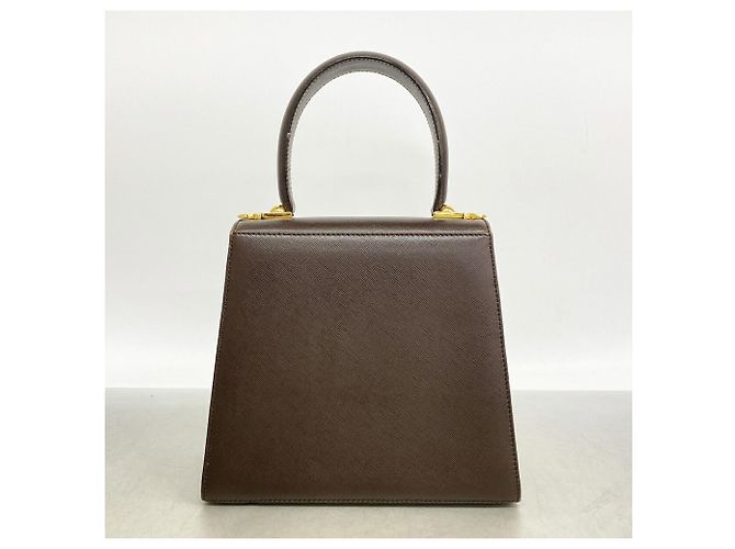 Borsa in pelle Gancini Salvatore Ferragamo Marrone - vista 11