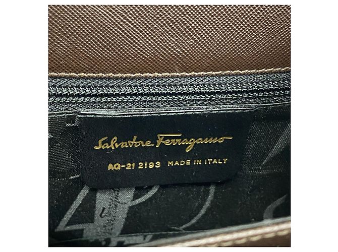 Borsa in pelle Gancini Salvatore Ferragamo Marrone - vista 5