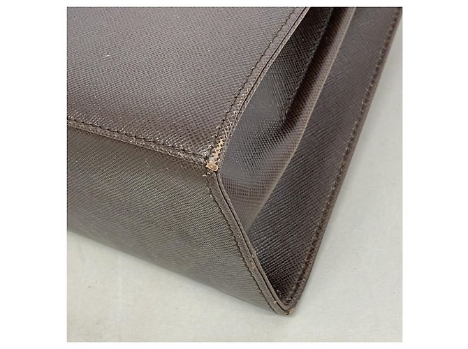 Borsa in pelle Gancini Salvatore Ferragamo Marrone - vista 7