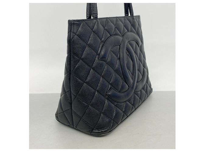 Borsa Tote Chanel in pelle di vitello martellata nera Nero - vista 2