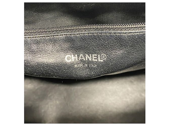 Borsa Tote Chanel in pelle di vitello martellata nera Nero - vista 5