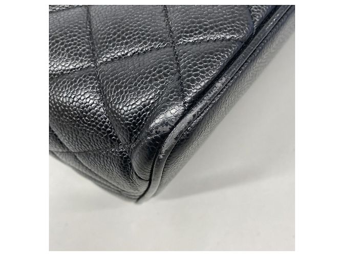Borsa Tote Chanel in pelle di vitello martellata nera Nero - vista 6