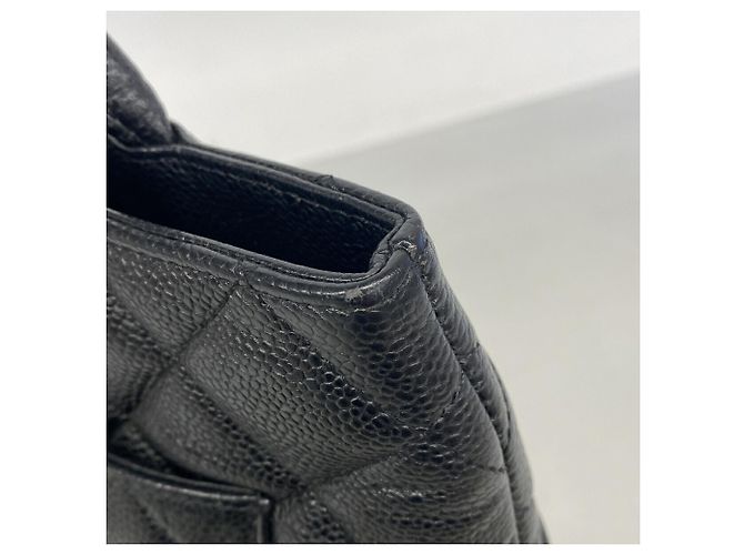 Borsa Tote Chanel in pelle di vitello martellata nera Nero - vista 7