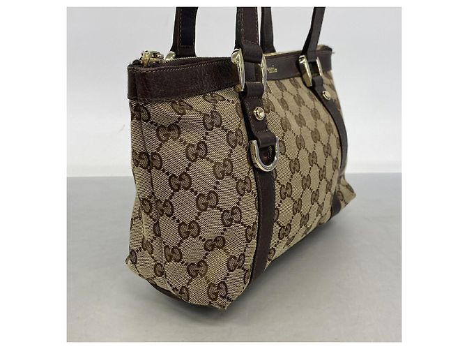 Borsa a mano Gucci in tela marrone - vista 2
