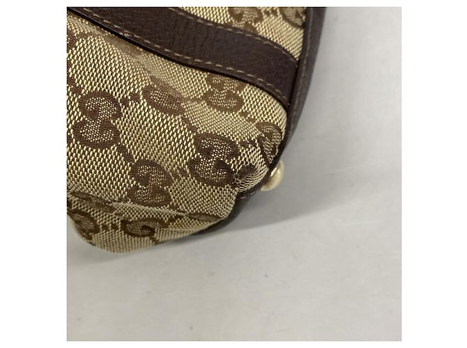 Borsa a mano Gucci in tela marrone - vista 6