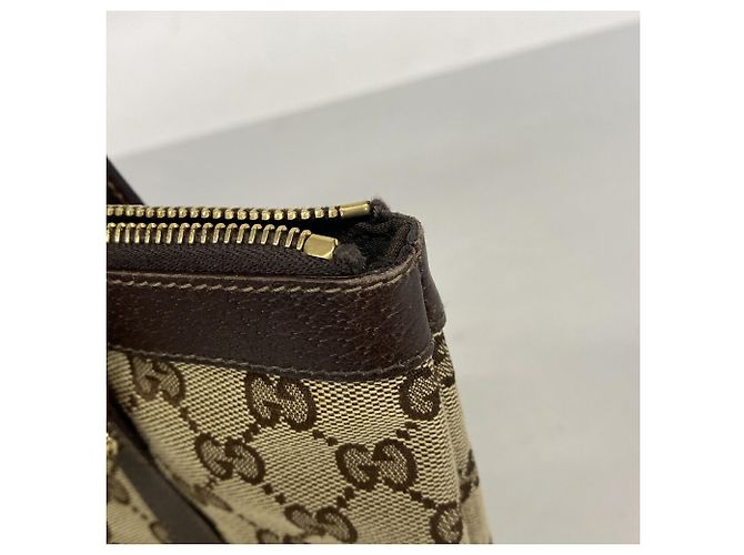 Borsa a mano Gucci in tela marrone - vista 7